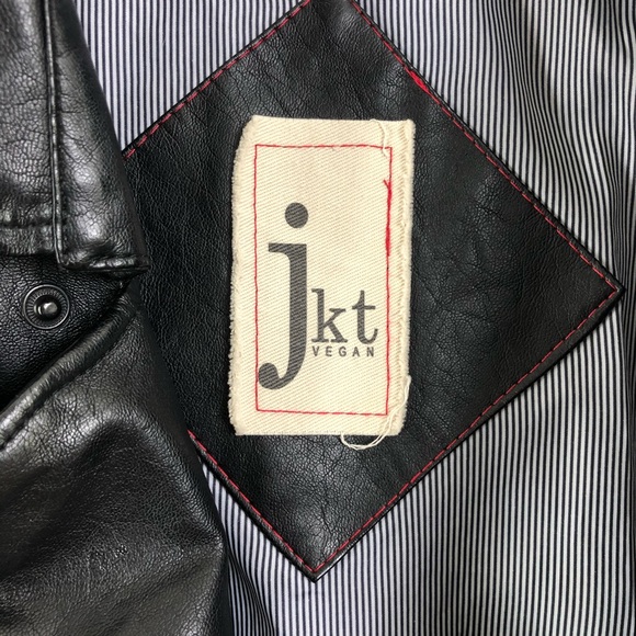 Anthro JKT Black Vegan Leather Moto Jacket Size M - Picture 6 of 8